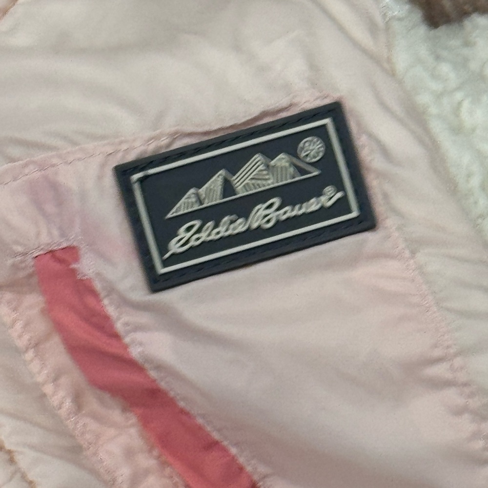 Baby Eddie Bauer Pink and Cream Hooded Sherpa Jacket - Picture 3 of 8